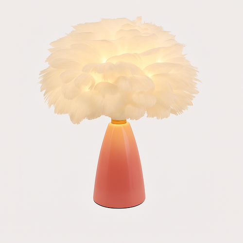 Creative Nordic desk lamp, warm bedroom feather lamp, fashionable and simple study ceramic decorative lamp