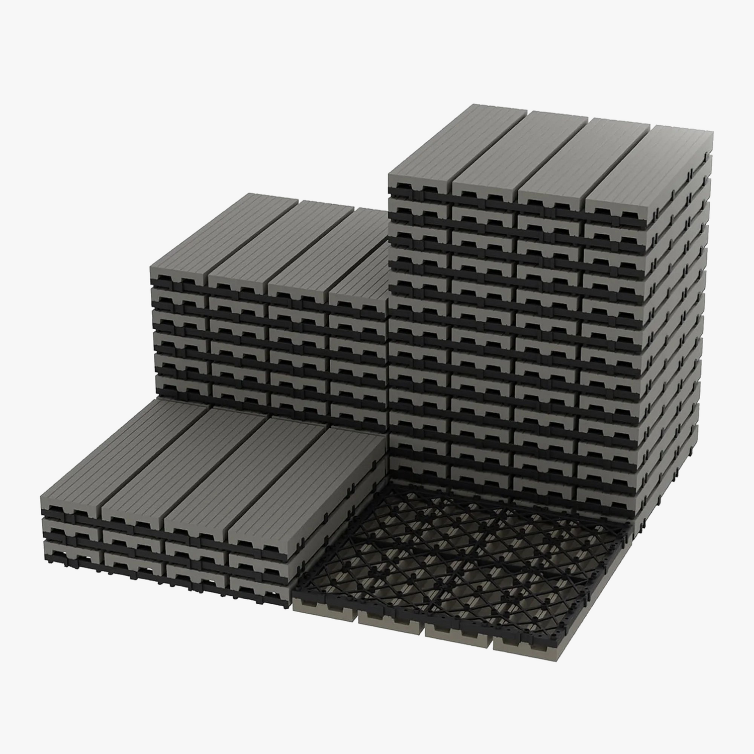 Dalles terrasse clipsables bois composite 30x30 extérieur