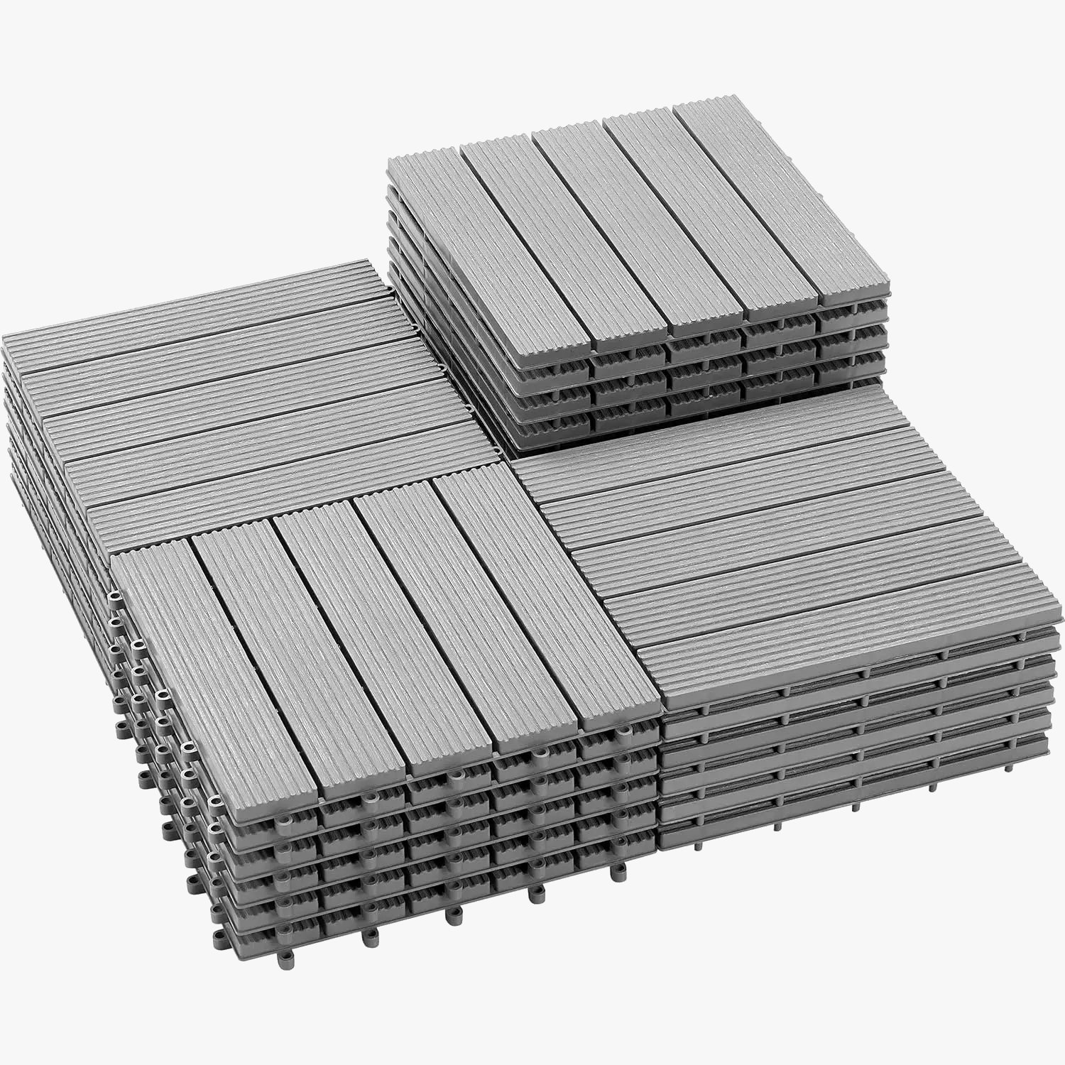 Dalles terrasse clipsables bois composite 30x30 extérieur