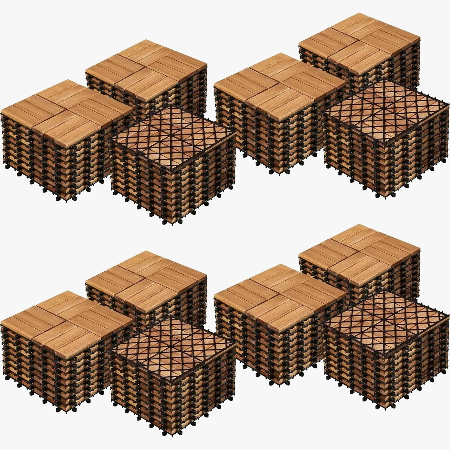 Dalles terrasse emboitables acacia impermeables 30 5 cm
