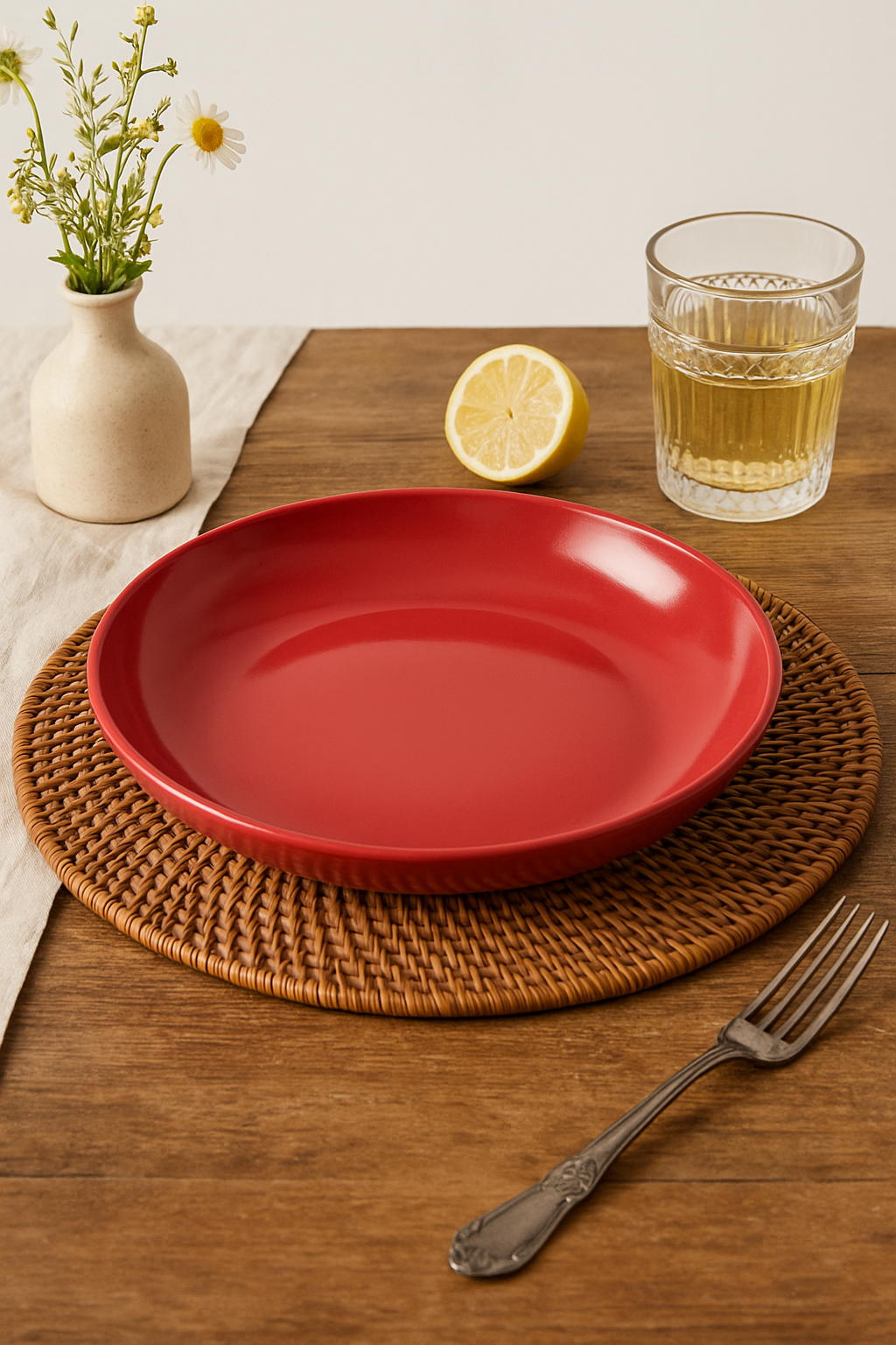 Ensemble 4 assiettes creuses plastique incassable motif blé - vue 3 sur 3