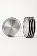 Ensemble 6 assiettes inox rondes barbecue cuisine