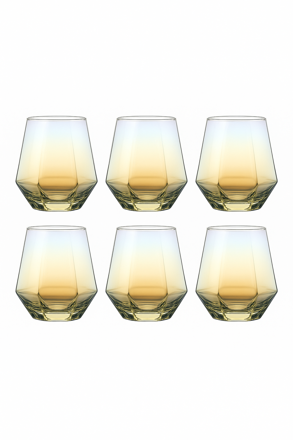 Ensemble 6 verres whisky verre épais relief élégant - vue 2 sur 2