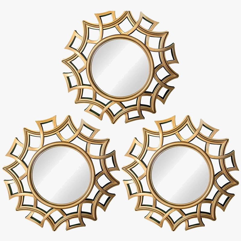 ensemble de décoration murale suspendue avec miroir et suspension géométrique