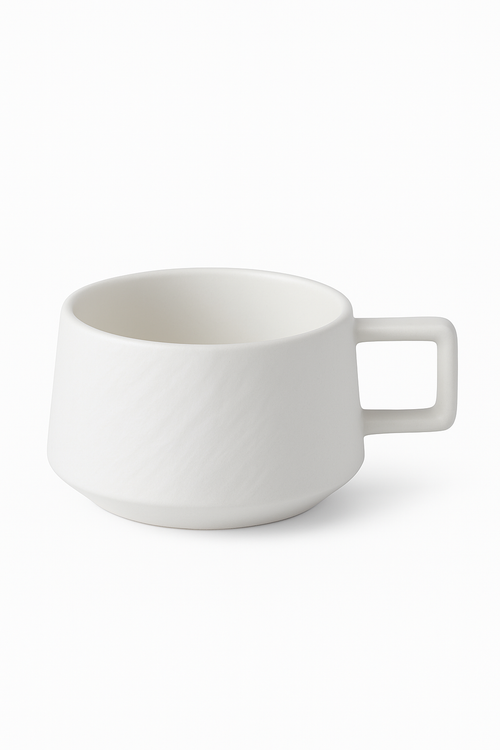 Ensemble tasse assiette ceramique style sable ergonomique
