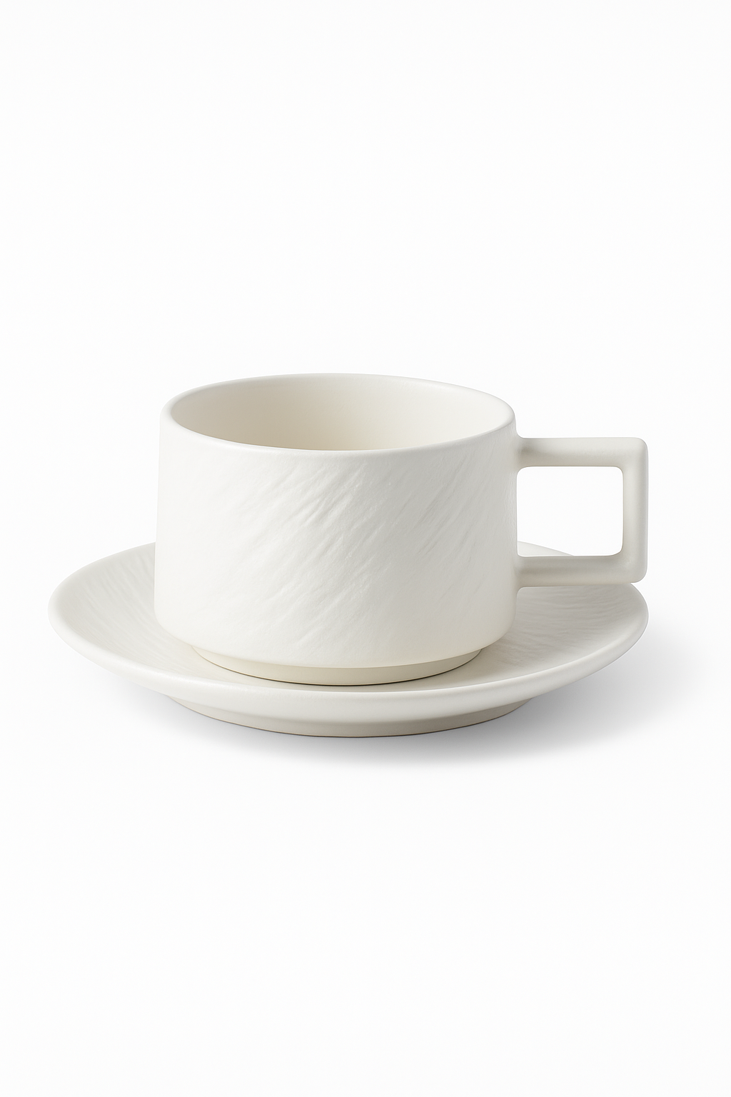 Ensemble tasse et soucoupe céramique style minimaliste durable