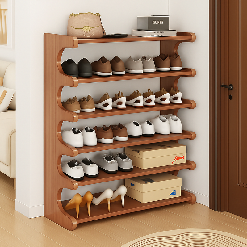 etagere de rangement a chaussures en bois multicouches resistente à lhumidité