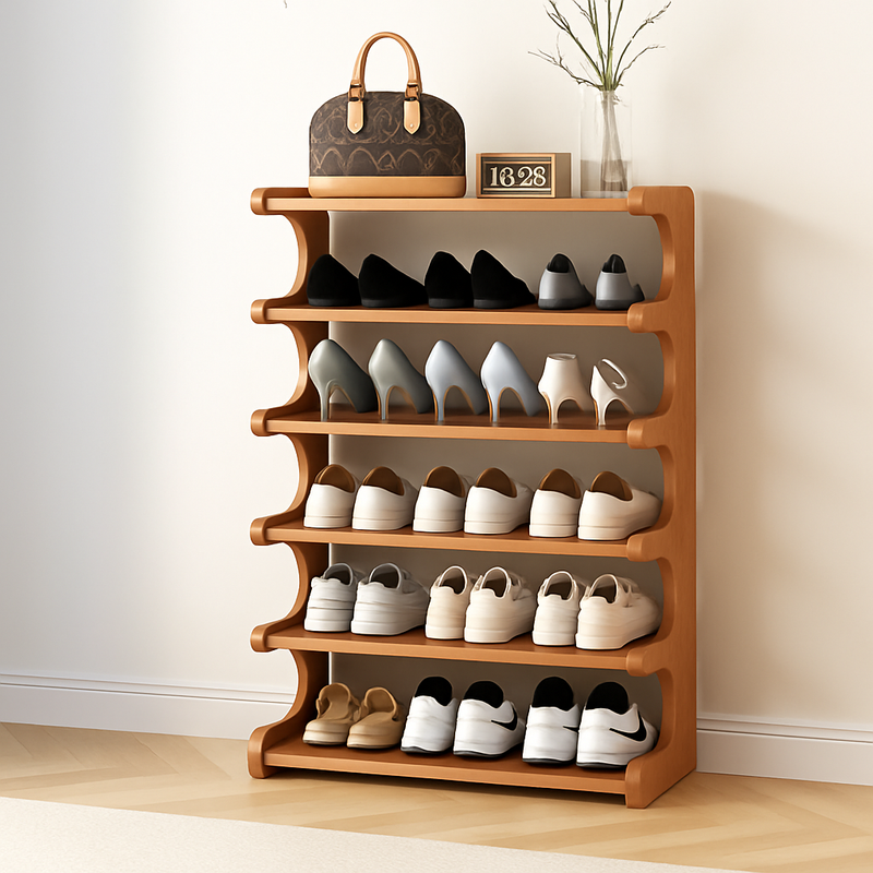 etagere de rangement a chaussures en bois multicouches resistente à lhumidité