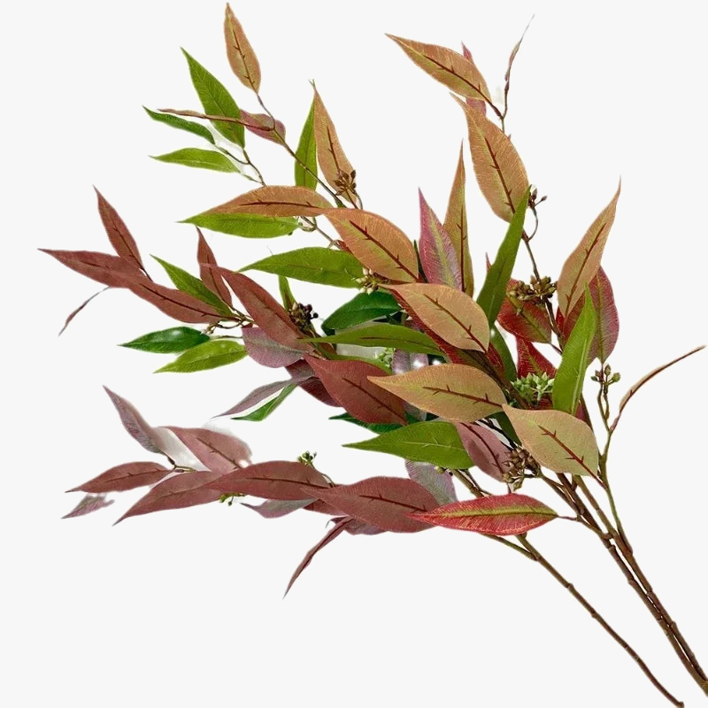 feuille d eucalyptus artificielle en soie pour décoration intérieure