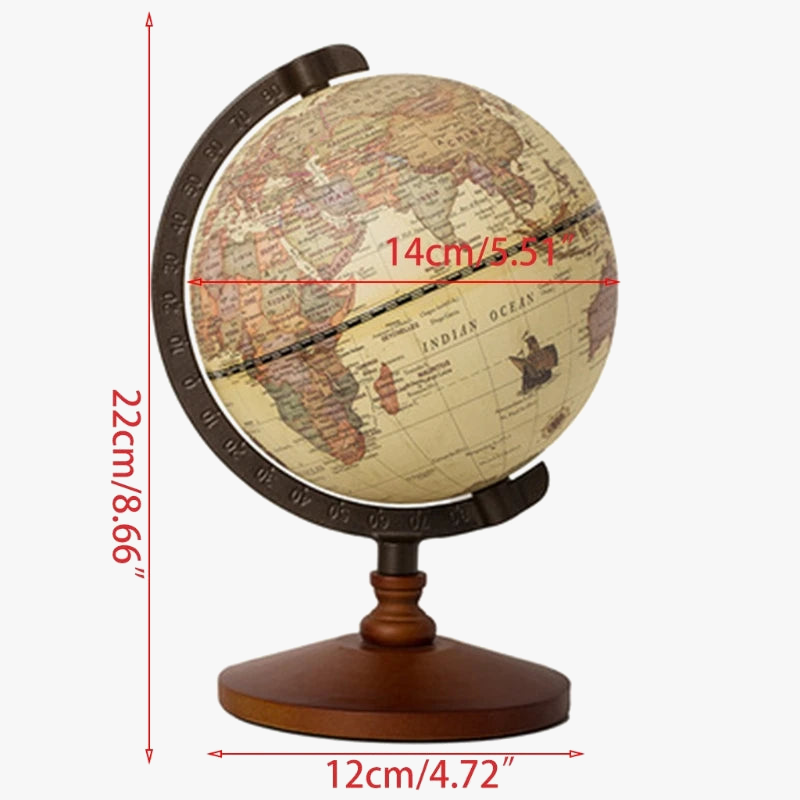 globe terrestre en bois pour décoration et fournitures scolaires