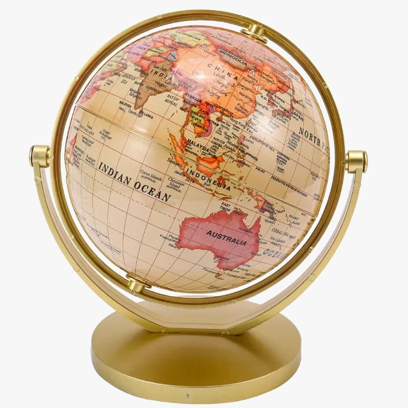 globe terrestre rétro tendance rotatif haute définition éducatif en géographie