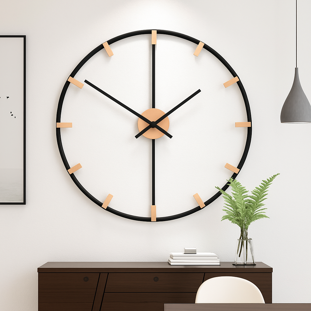 grande horloge murale design silencieuse pour décoration intérieure