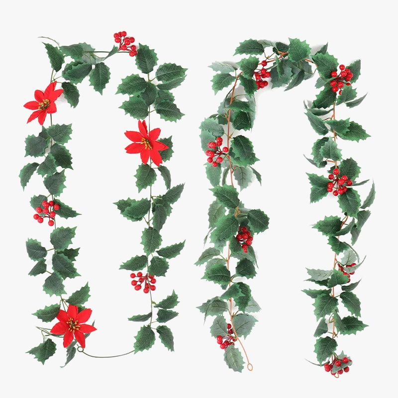 guirlande de feuilles artificielles pour décoration de noël
