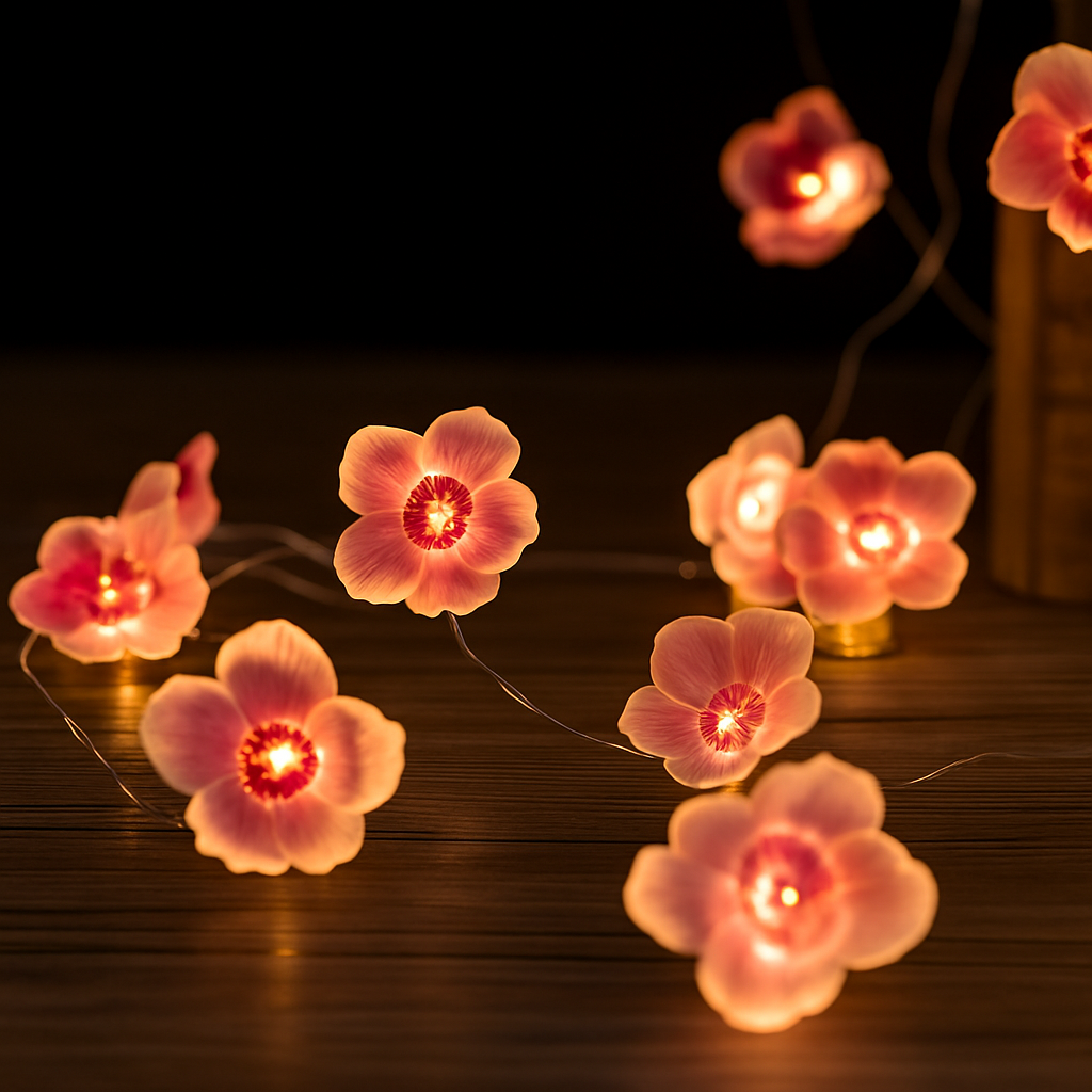 guirlande lumineuse 30 led cerisier rose pour décoration extérieure - vue 5 sur 6