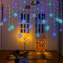 guirlande lumineuse de noël à led flocons de neige décoration extérieure