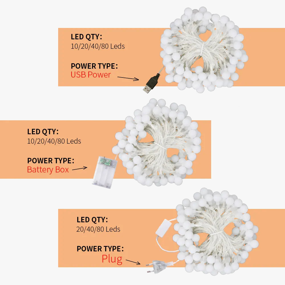 guirlande lumineuse led usb et batterie pour fêtes et décorations