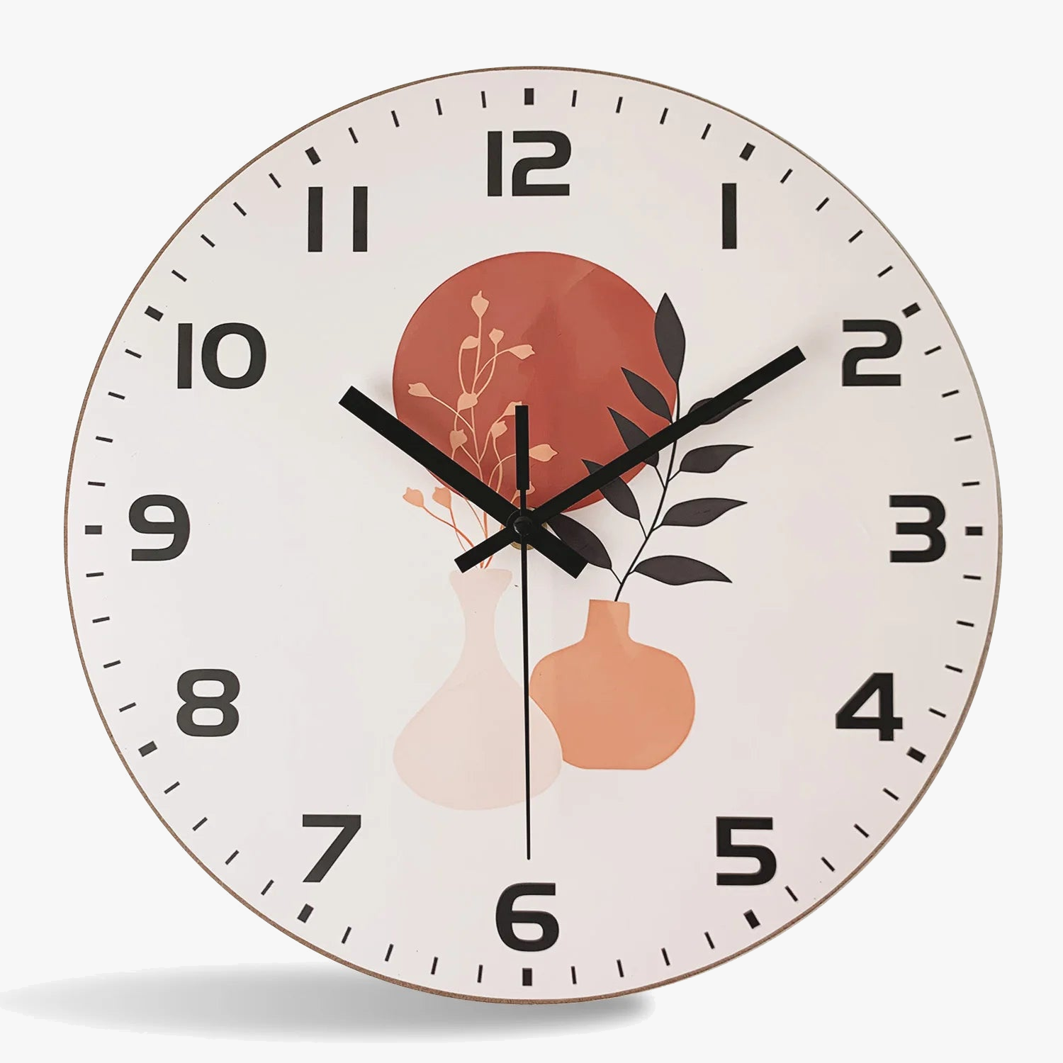 horloge murale en bois moderne pour décoration intérieure silencieuse