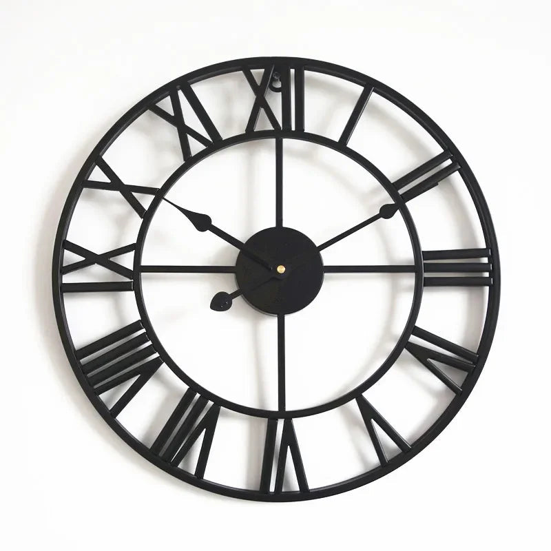 horloge murale moderne 3D rétro avec chiffres romains décoration intérieure