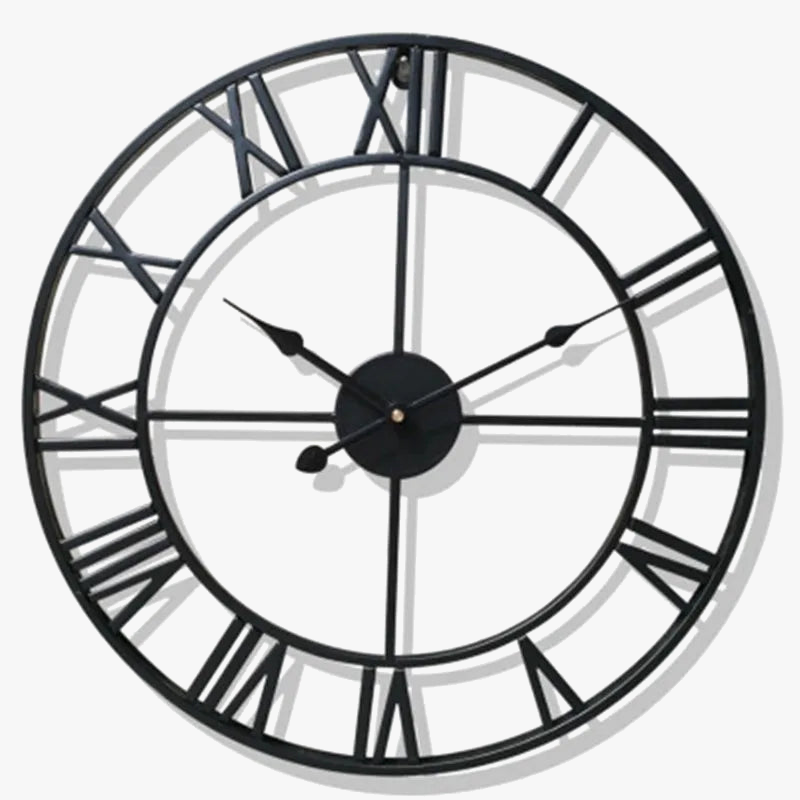 horloge murale moderne 3d style rétro en fer noir décor intérieur