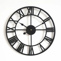 horloge murale nordique rétro en métal chiffres romains décorative