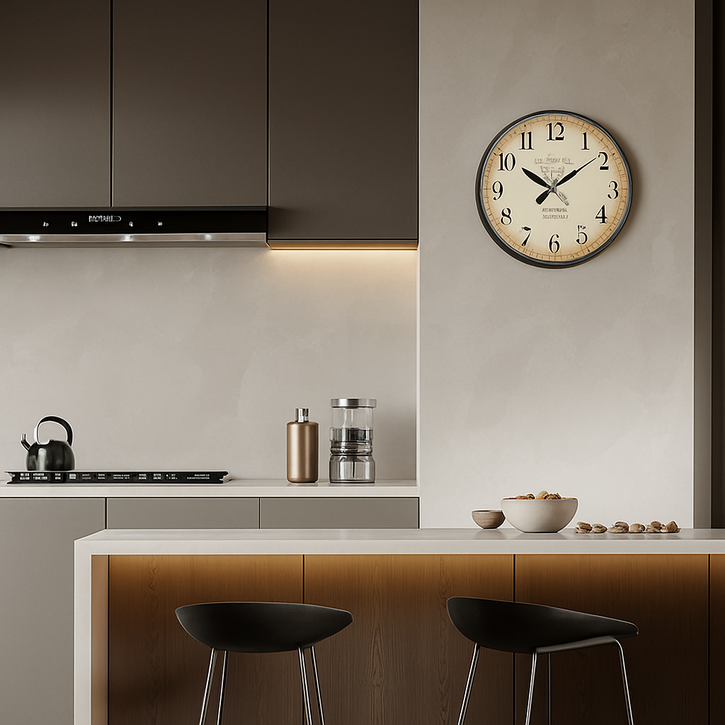horloge murale rétro en bois motif paris pour décoration intérieure silencieuse