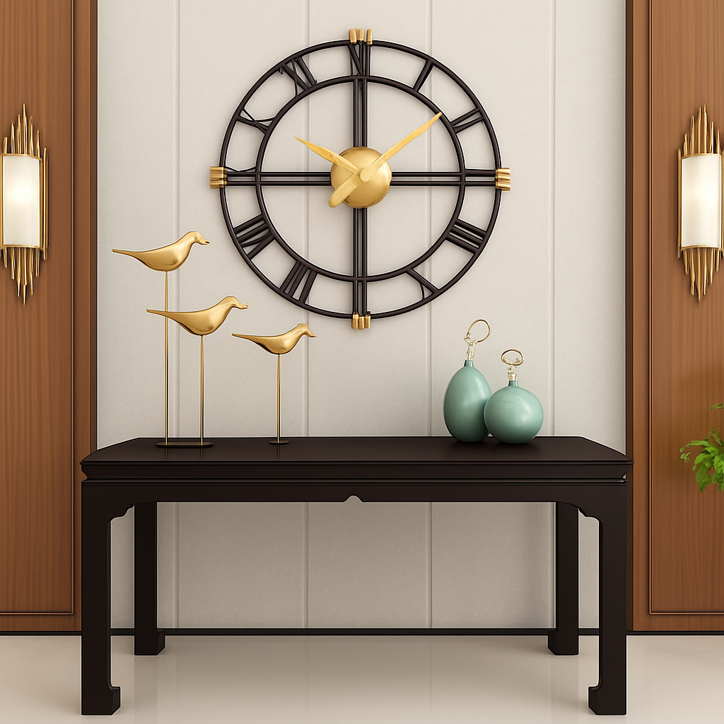 Horloge murale ronde en métal industriel 50cm Restaurant - vue 4 sur 5