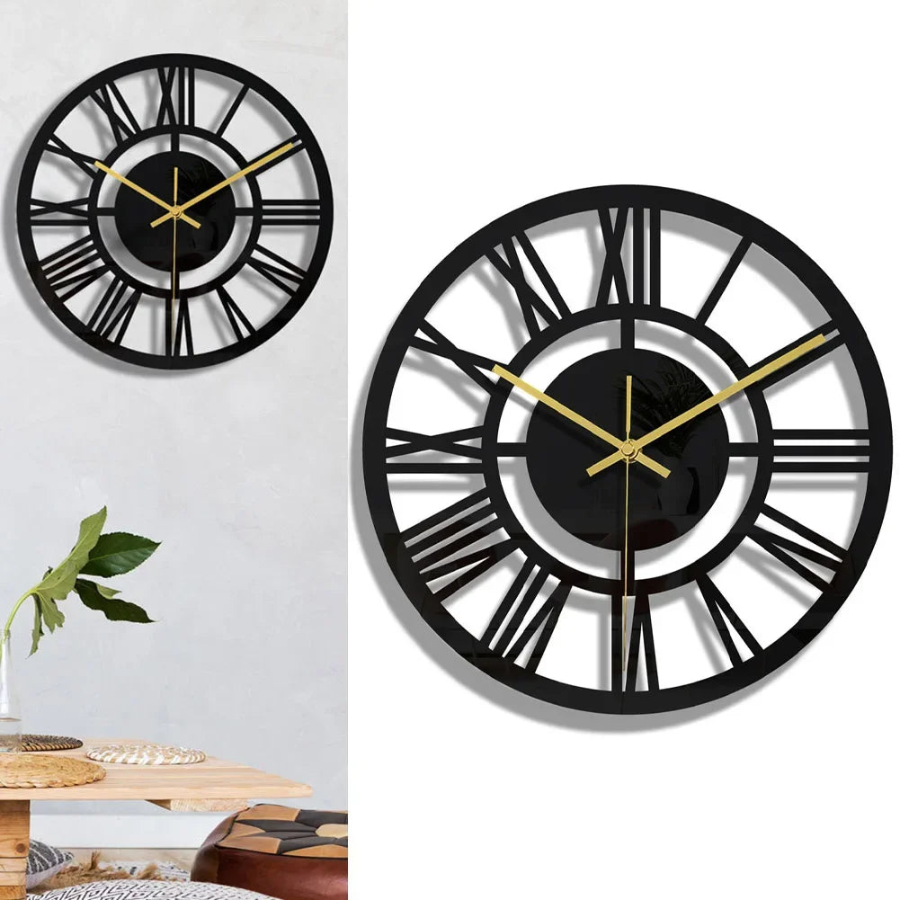 horloge murale vintage moderne pour décoration intérieure silencieuse