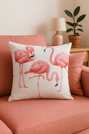 housse de coussin carrée motif flamant rose décoratif élégant pour intérieur