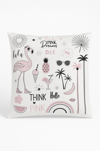 housse de coussin carrée motif flamant rose décoratif pour intérieur