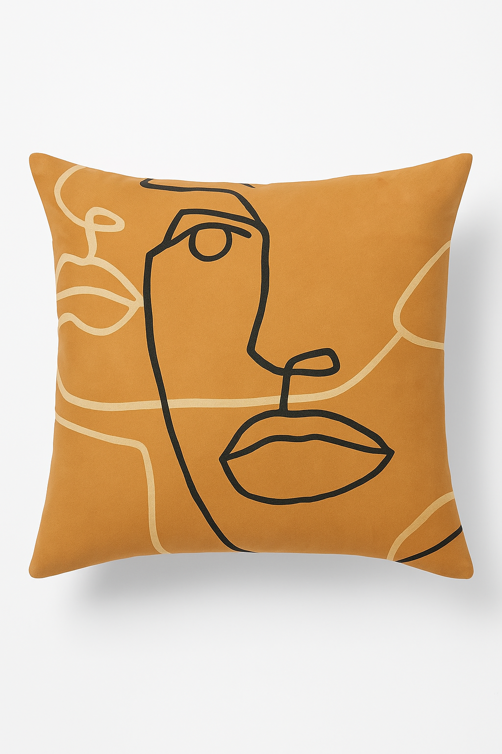housse de coussin carrée motif géométrique marron élégant et moderne