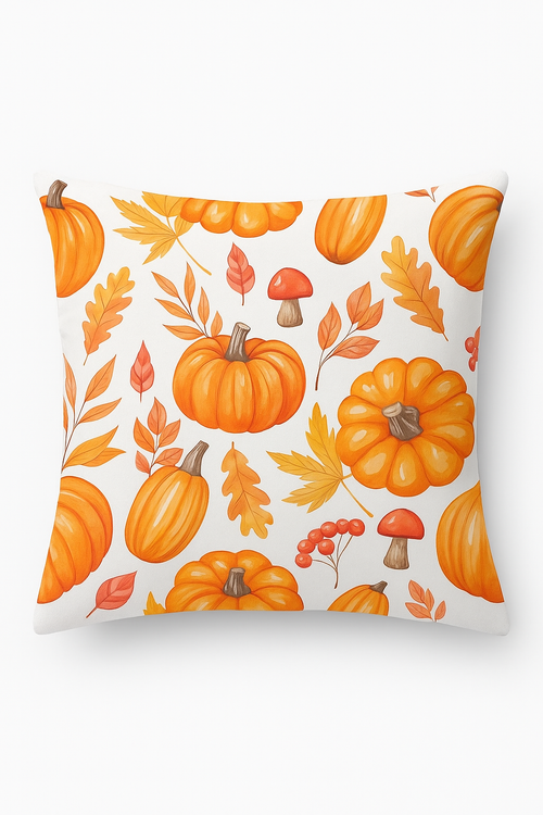 housse de coussin citrouille et feuilles dautomne pour canapé ou voiture
