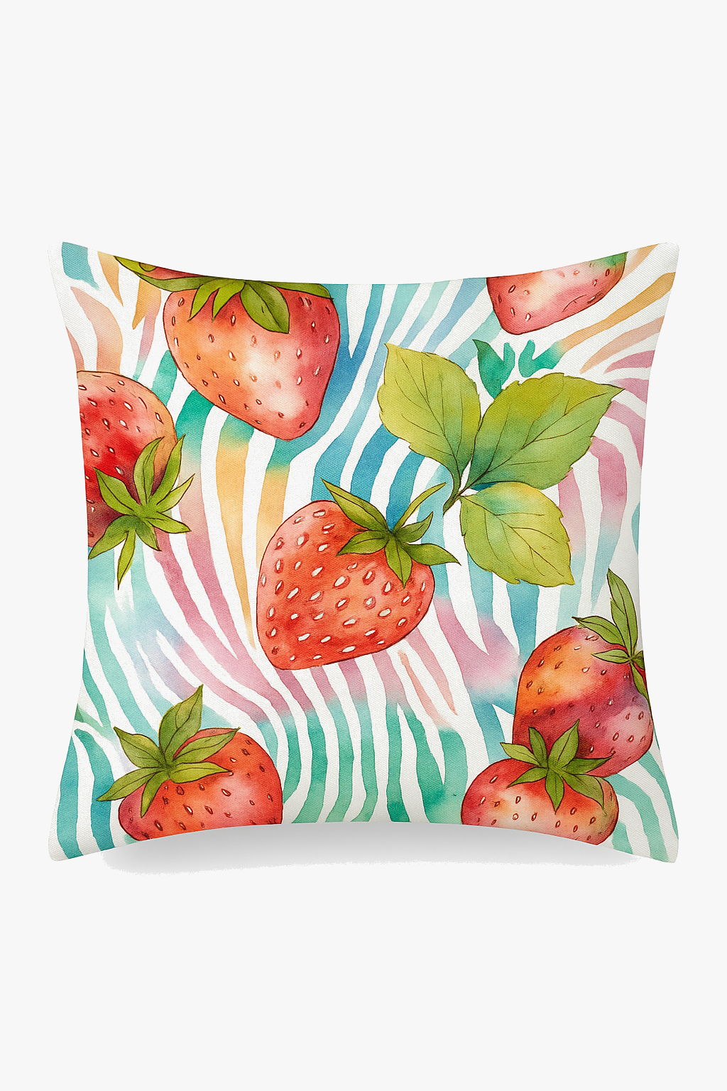 housse de coussin décorative fruits d'été citron orange pastèque
