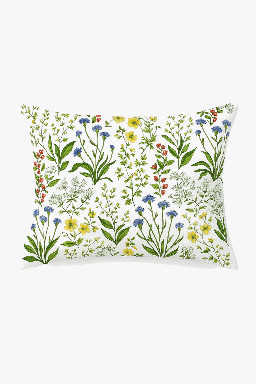 housse de coussin décorative à motif arc-en-ciel fleurs rouges et roses