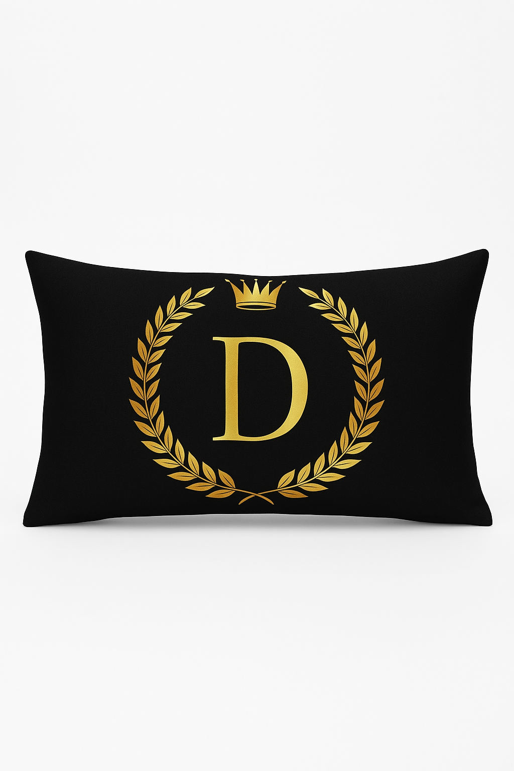 housse de coussin décorative à motif lettres noires et dorées