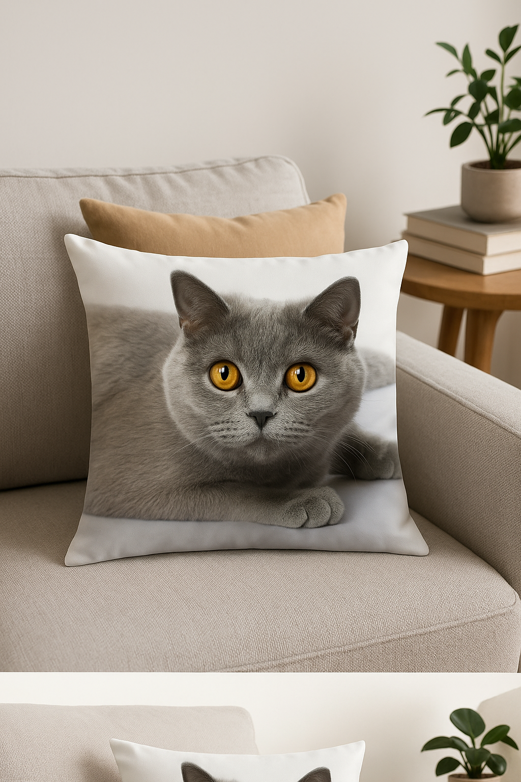 housse de coussin décorative avec motif chat mignon