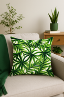 housse de coussin décorative motif cactus et plantes tropicales
