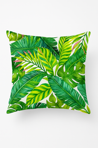 housse de coussin décorative motif cactus et plantes tropicales
