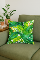housse de coussin décorative motif cactus et plantes tropicales