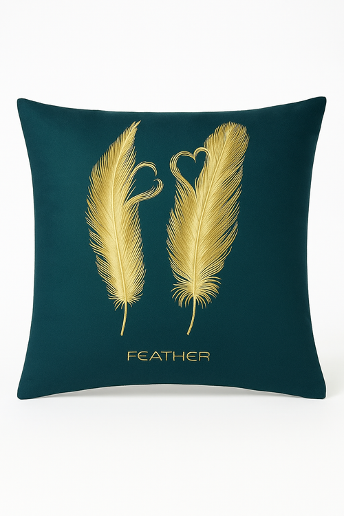 housse de coussin décorative motif géométrique couleur or clair
