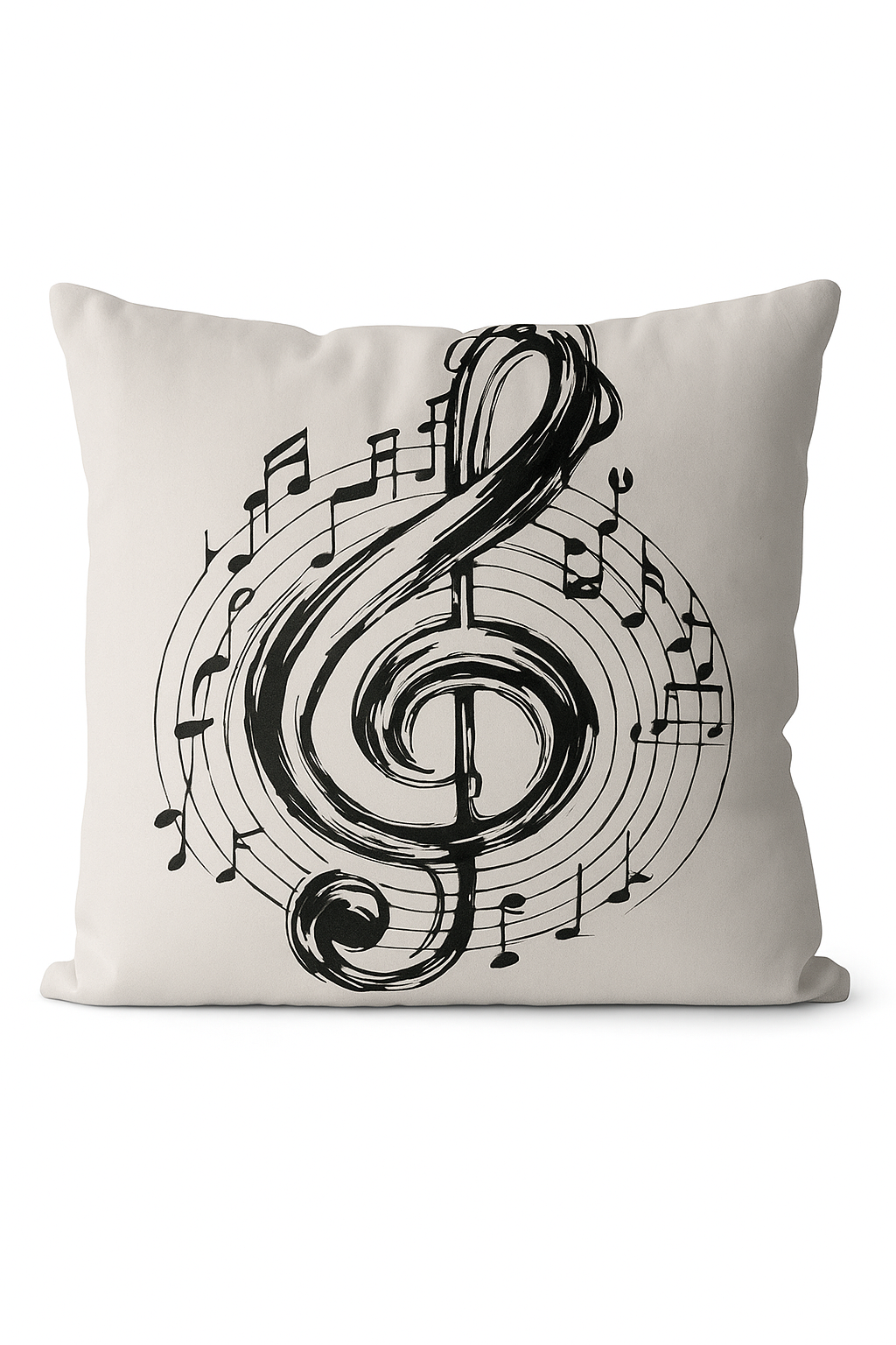 housse de coussin décorative notes de musique pour intérieur ou voiture