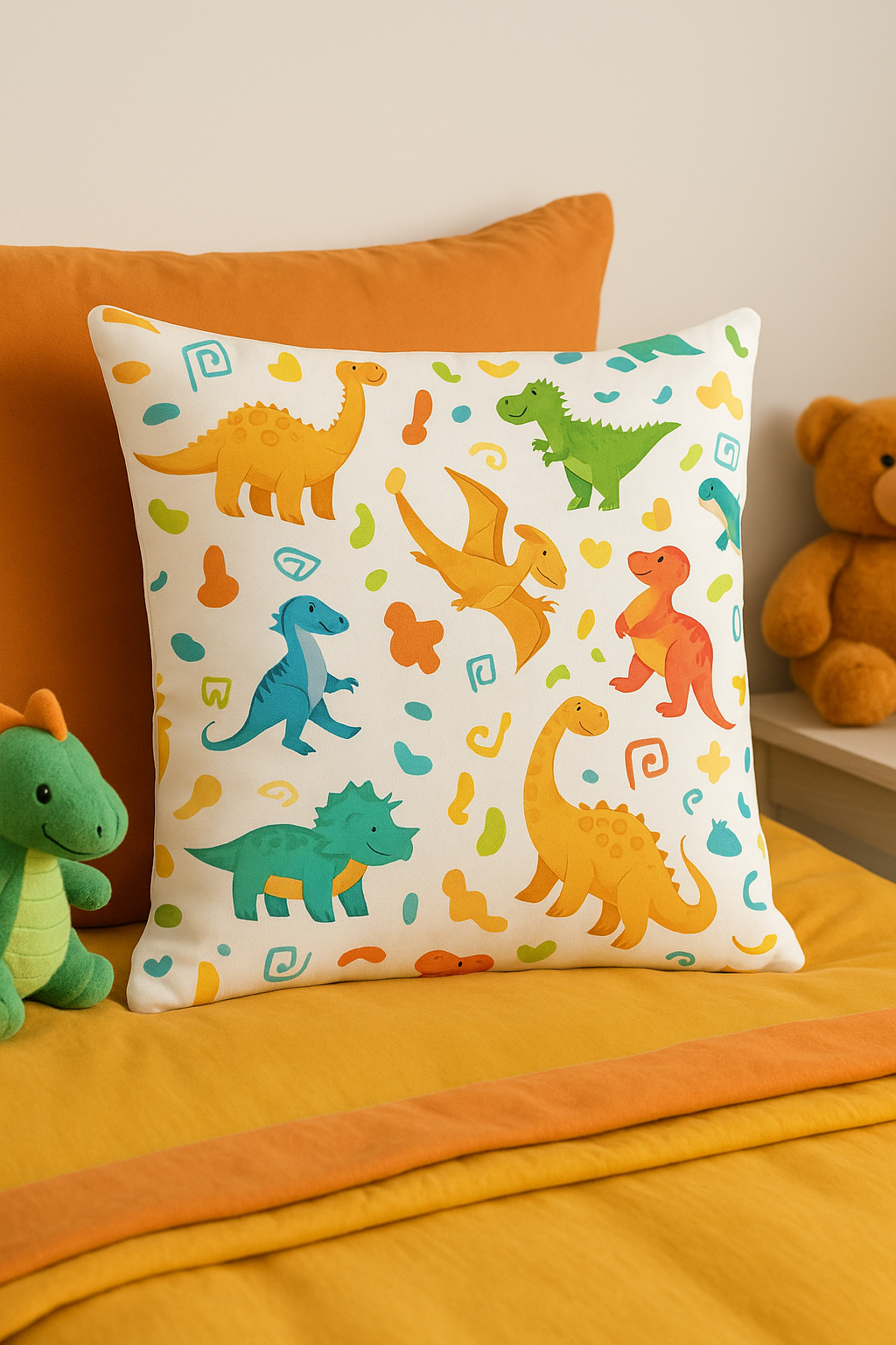 housse de coussin dinosaure motif mignon pour la maison