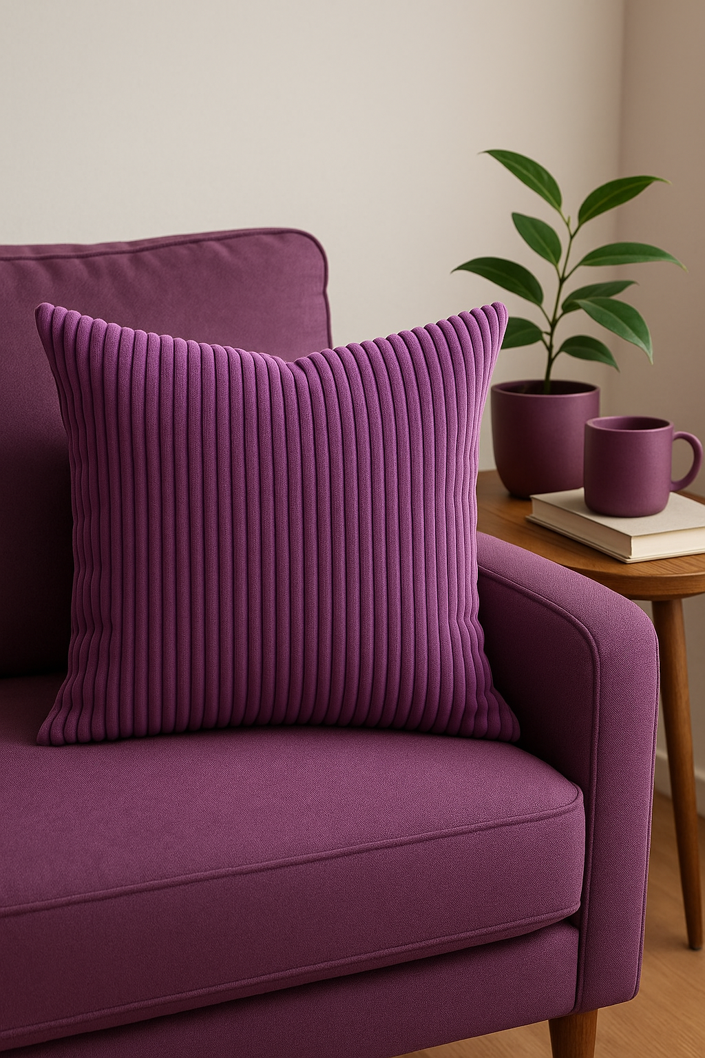 housse de coussin en velours côtelé rayé pour canapé-lit