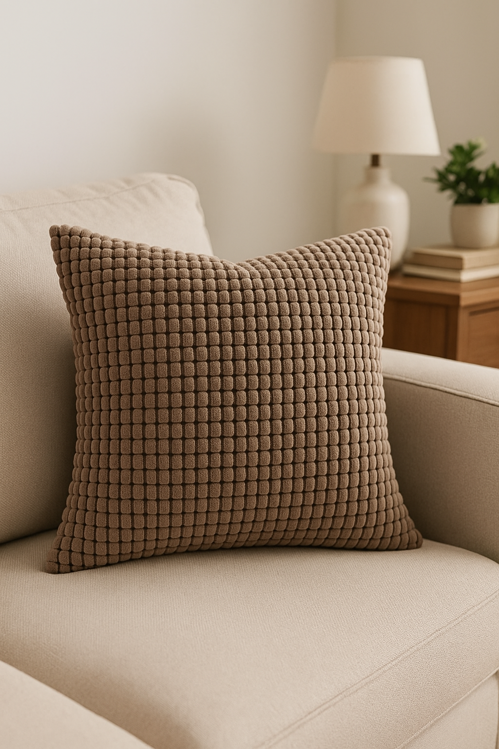 housse de coussin en velours côtelé unie 40 50 60 65 70 cm