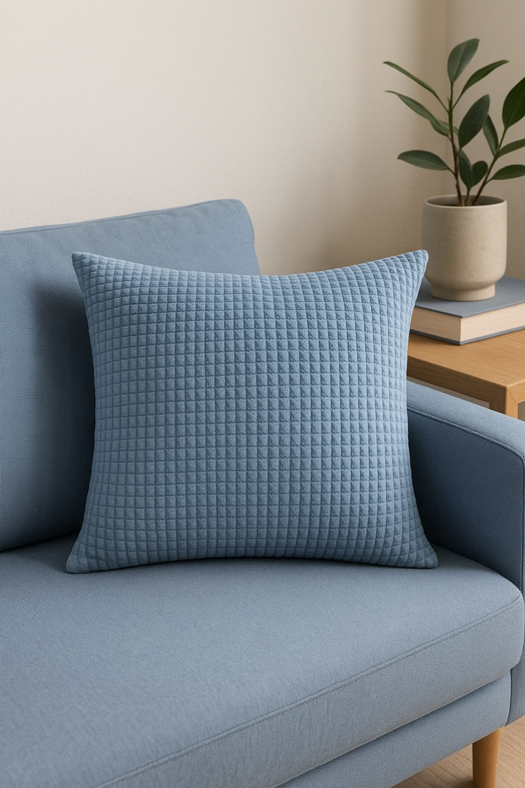 housse de coussin en velours côtelé unie 40 à 70 cm
