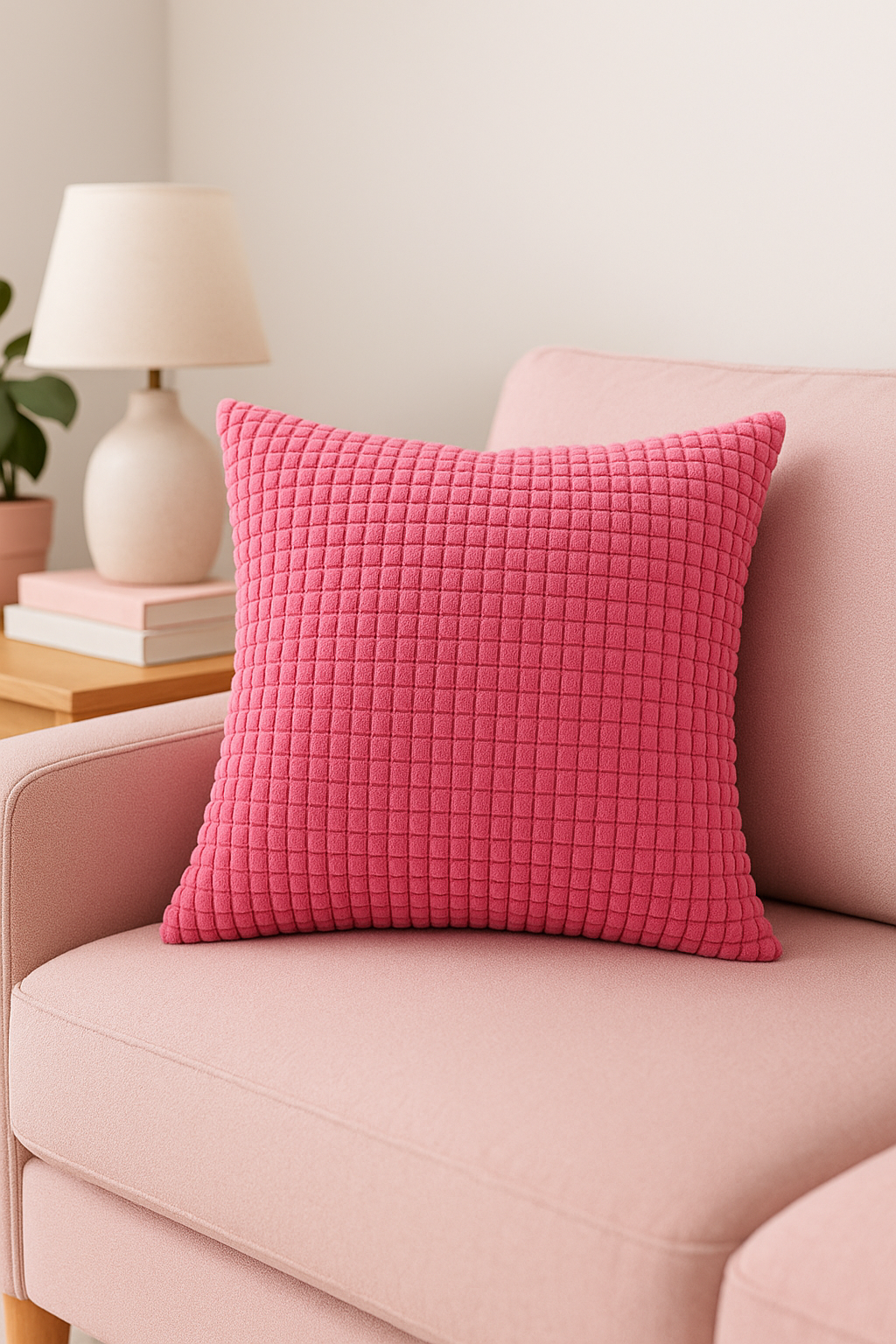 housse de coussin en velours côtelé unie 40 à 70 cm