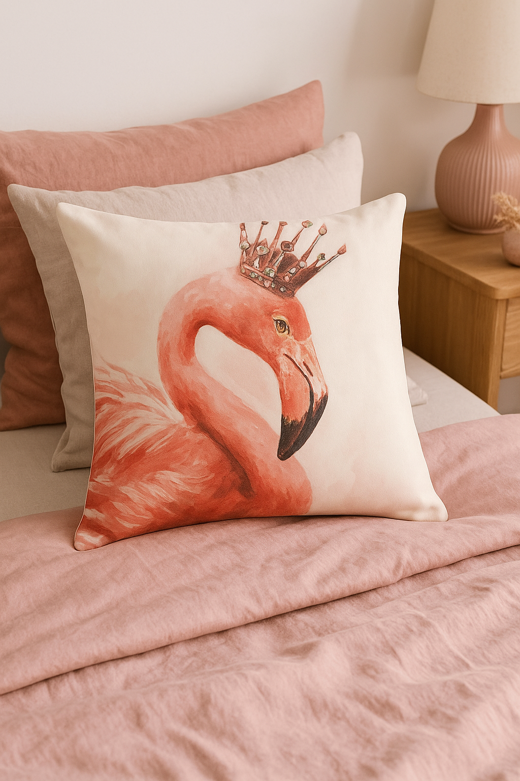 housse de coussin flamant rose tropical 45 cm créatif pour canapé