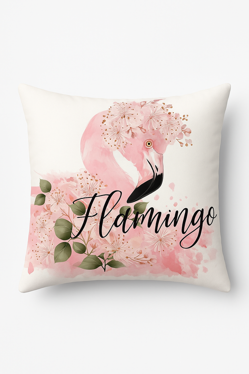 housse de coussin flamant rose tropical 45x45 cm décor créatif