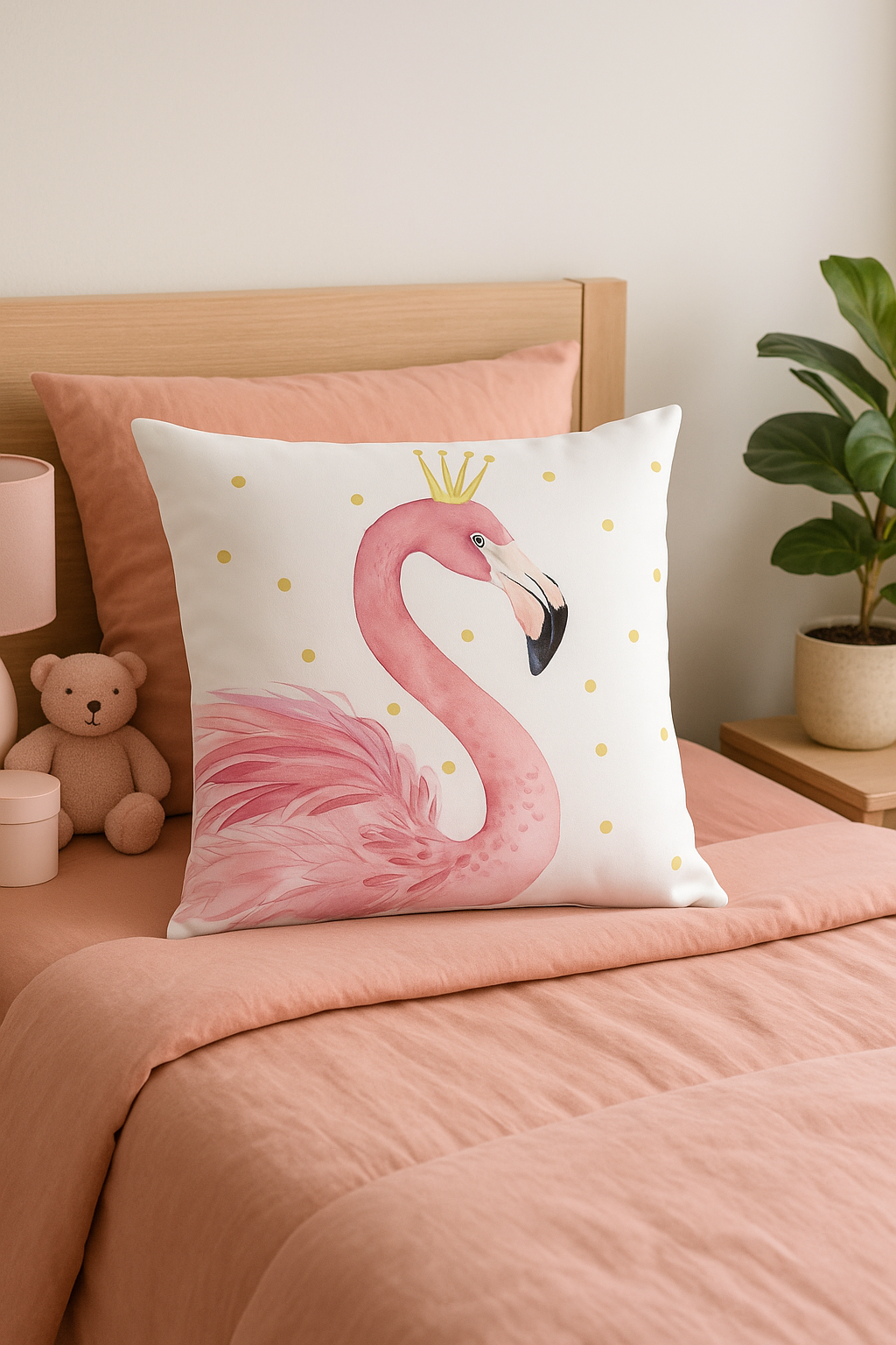 housse de coussin flamant rose tropical 45x45 cm décoratif - vue 3 sur 2