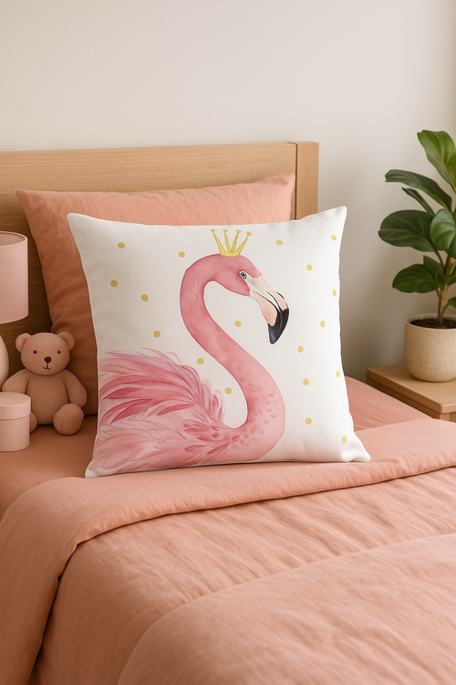 housse de coussin flamant rose tropical 45x45 cm décoratif