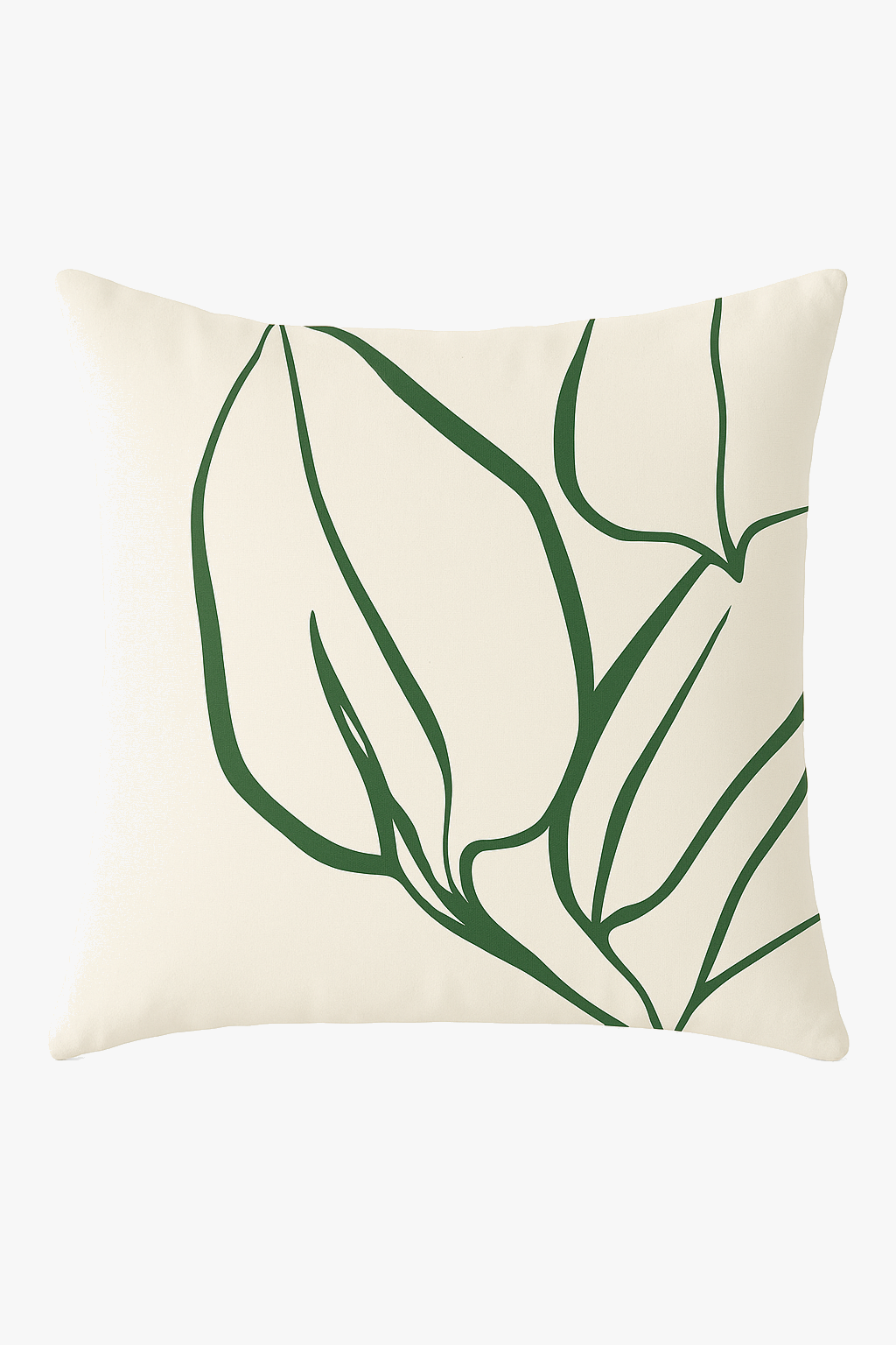 housse de coussin floral vert style abstrait imprimé sur une face